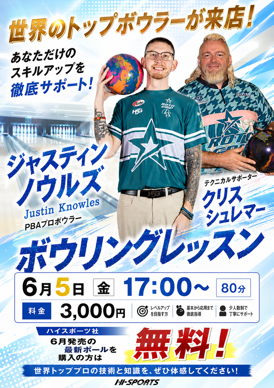 ジャスティン・ノウルズプロ＆クリス・シュレマーレッスン会